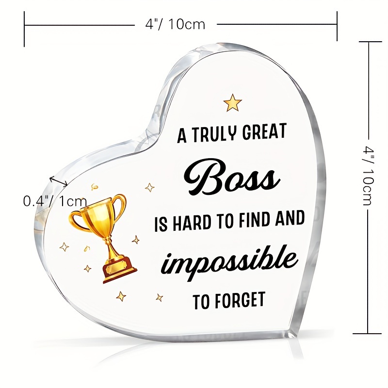 Boss Gifts For Women Gifts For Boss Female Male Men Encouraging Office  Keepsake,best Boss Day Gifts, Going Away Retirement Thank You Christmas  Gifts For Leader Manager Supervisor (acrylic) - Temu