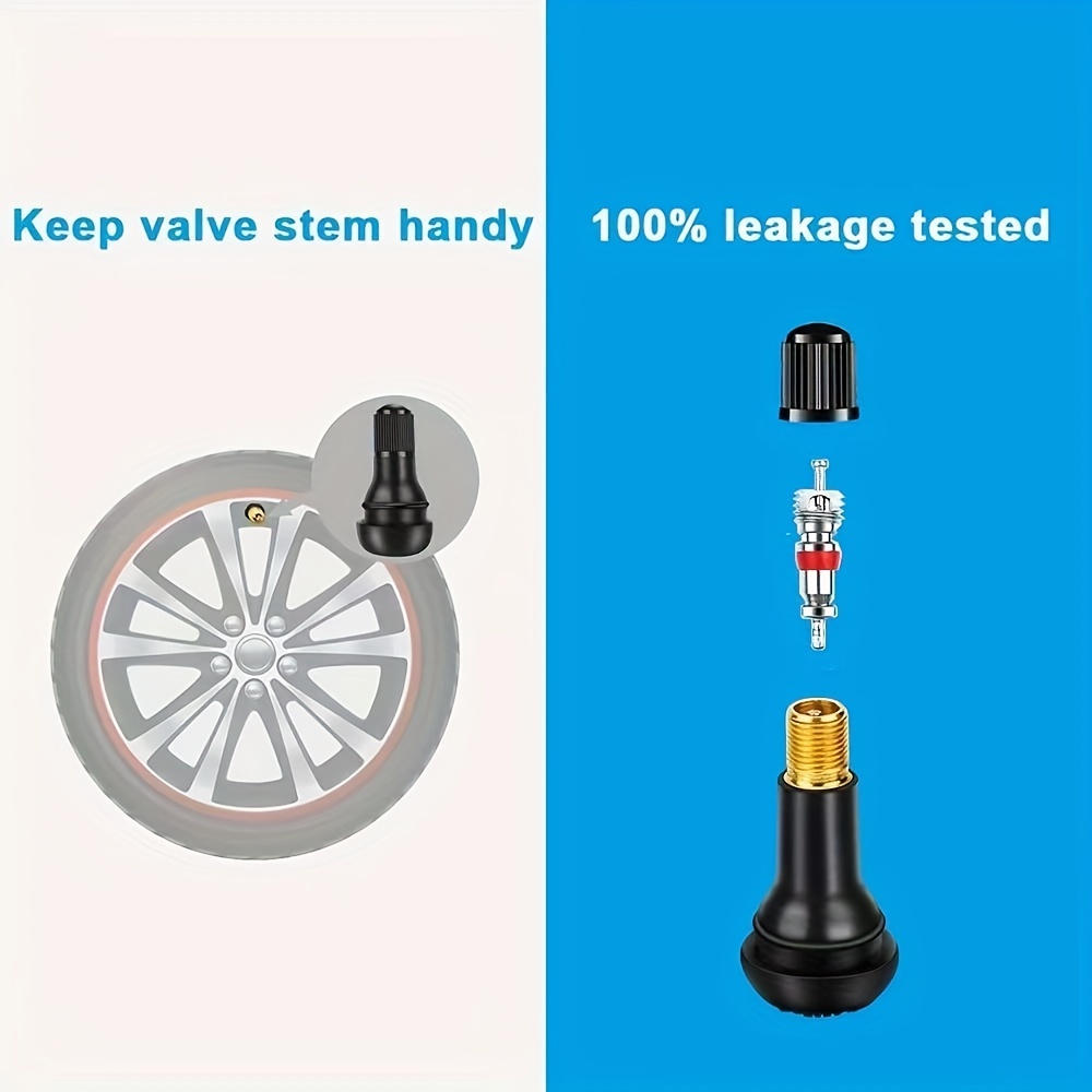 Valves de pneu de pneu Snap In Tire Valve Stem Voiture Moto Universal  Replacement Snap In Tire Tyre Valve Stem (tr414) noir, 10pcs