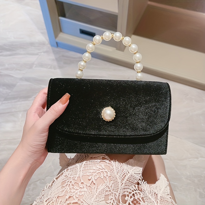 Pearl Decor Evening Clutch Bag Elegant Dinner Purse Formal Temu