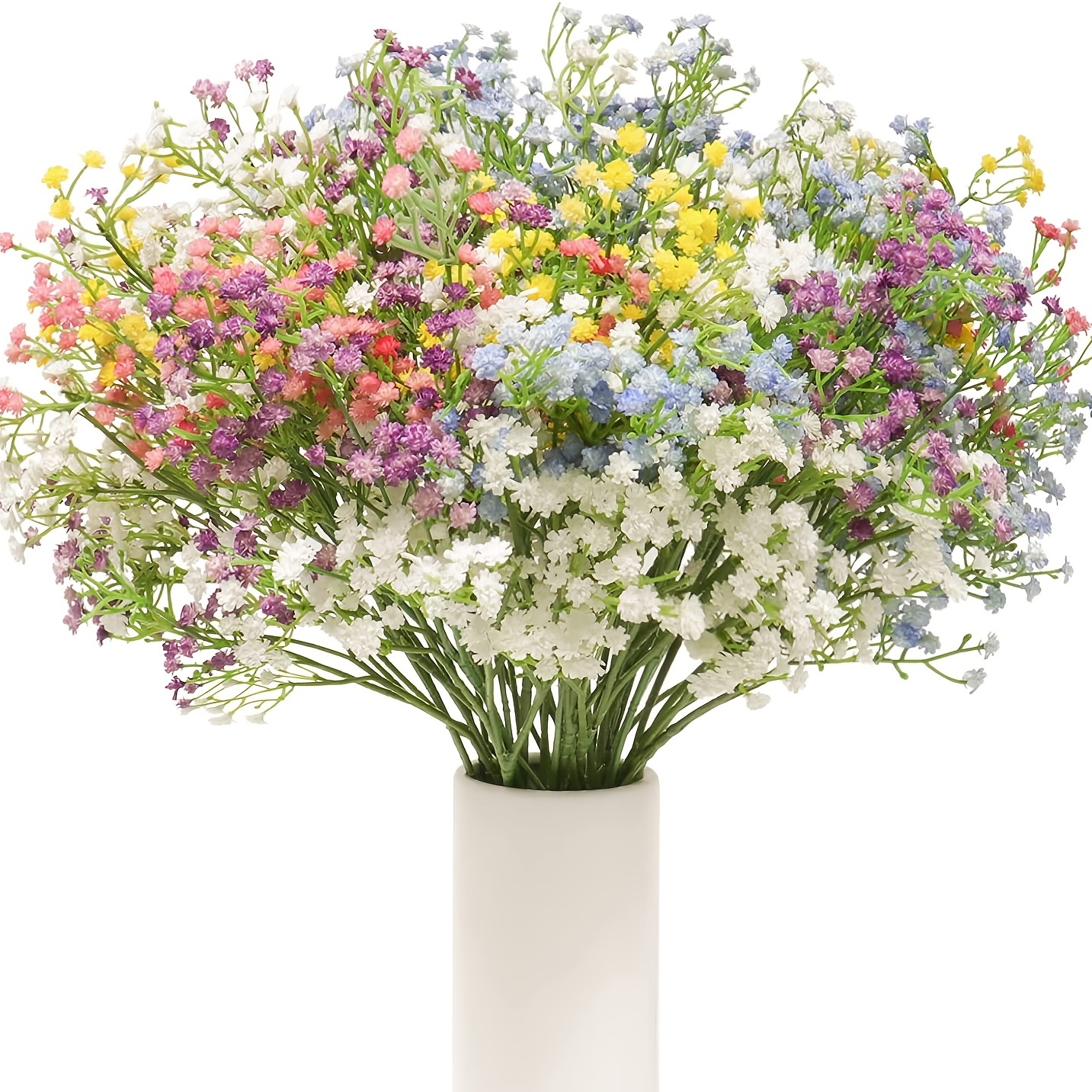 27 Coral Baby's Breath Artificial Flowers, Gypsophila Silk Flower Stem,  Vase Flower Crown, Corsage, Wedding Flowers 4 Stems 