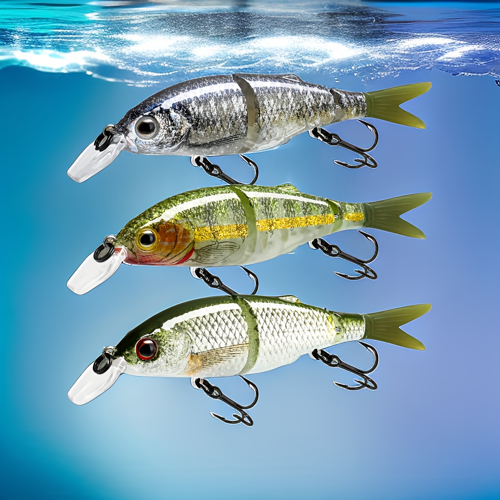 1pc Plastic Fishing Lure With Hooks For Bass Trout, Multi Jointed  Swimbaits, Slow Sinking Bionic Swimming Baits