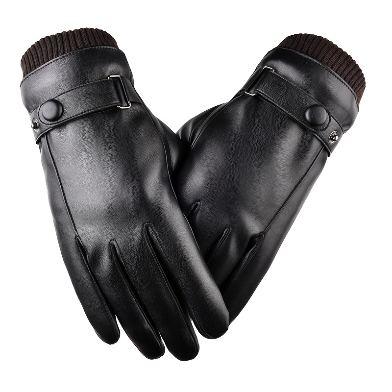 1 paire Pour Homme Hiver Écran Tactile Gants , Thermique Épaissi Coupe-Vent  Gants Pour Équitation , Conduite , Moto , Extérieur , Étudiants