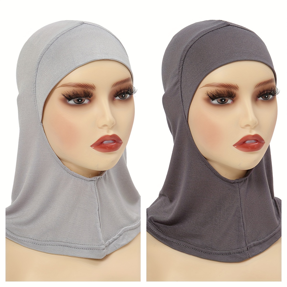 Bufanda de cuentas de mujer hijab pañuelo de cabeza musulmán beanie sólido