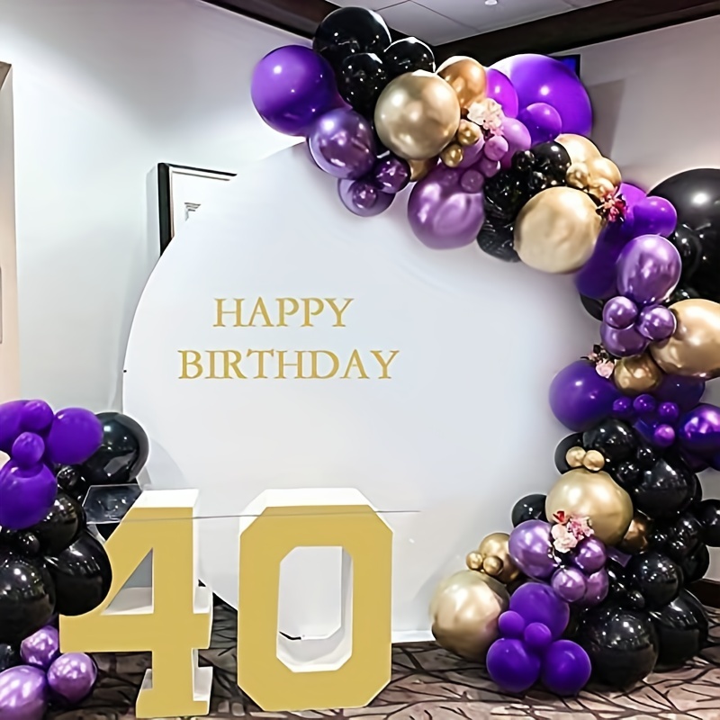 Lot de 60 ballons dorés métallisés, dorés, noirs, décoration  d'anniversaire, ballons à l'hélium de 30,5 cm, pour décoration, fête,  mariage
