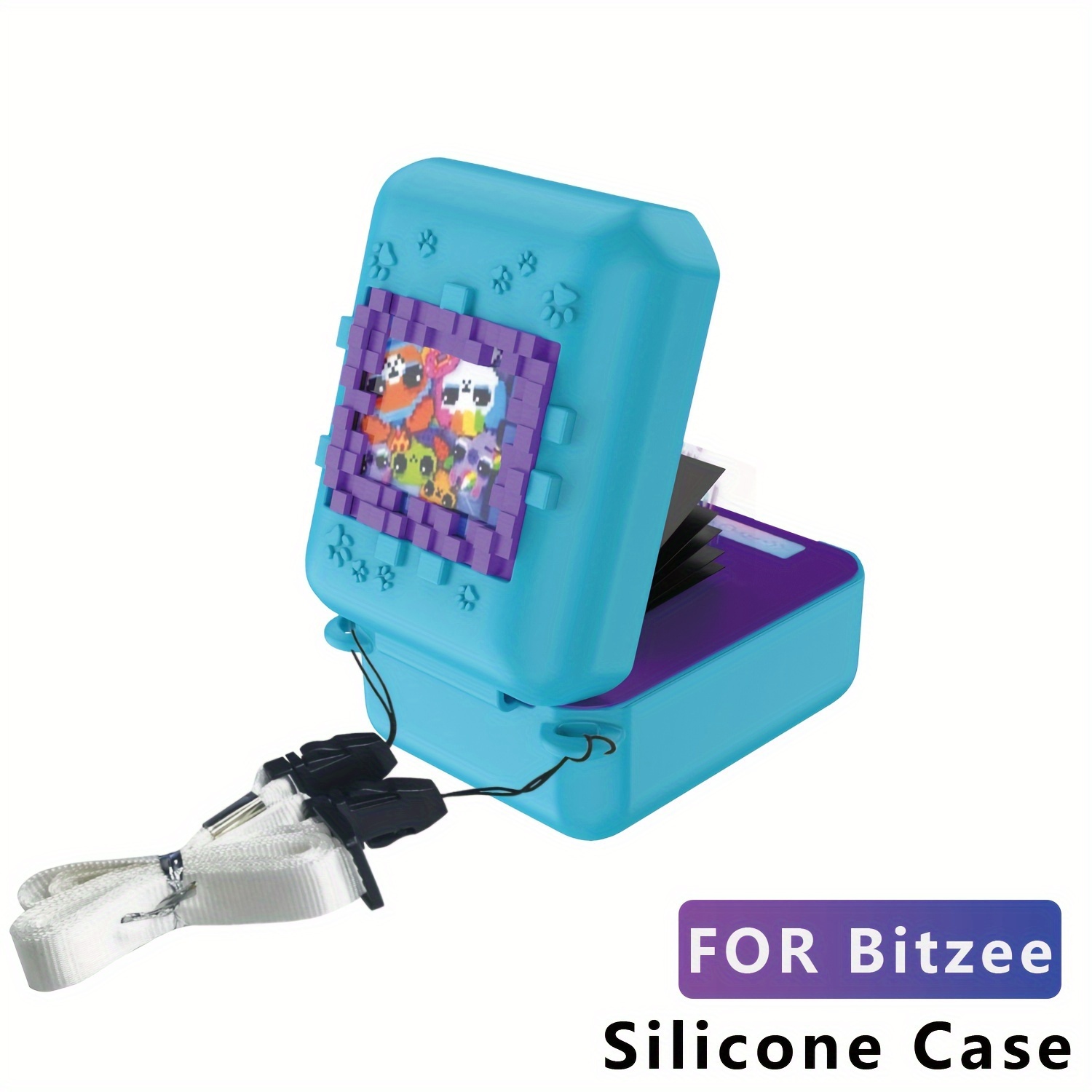 2pcsHousHousse de protection Tamagotchi Pix Machine de jeu d'animal  interactif virtuel, Machine électronique de jeu d'animal virtuel Couverture  de peau en silicone souple avec sangle de main