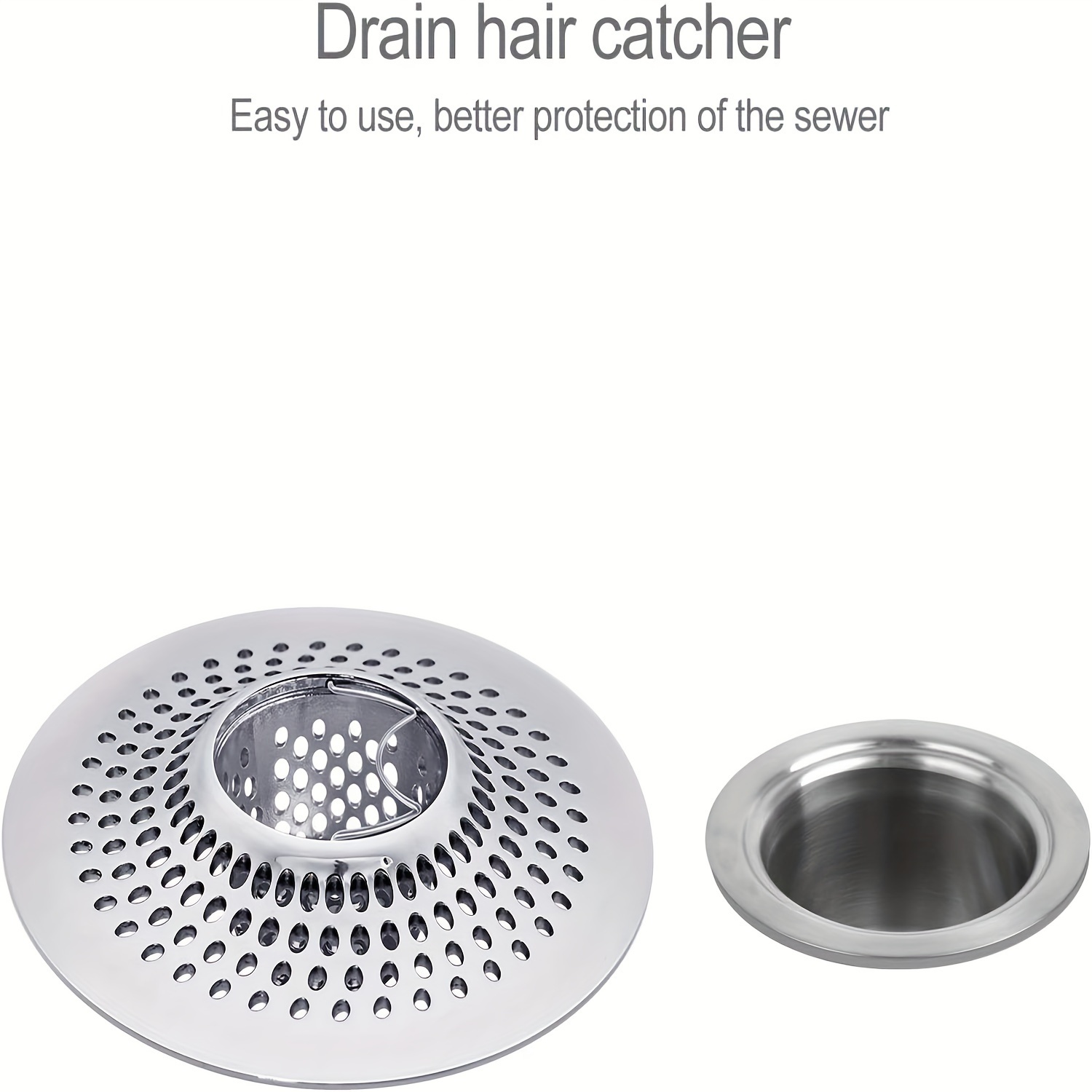 LEKEYE Drain Hair Catcher Shower Drain Hair Trap Stainless Steel Drain  Protector Durable Tub Drain Hair