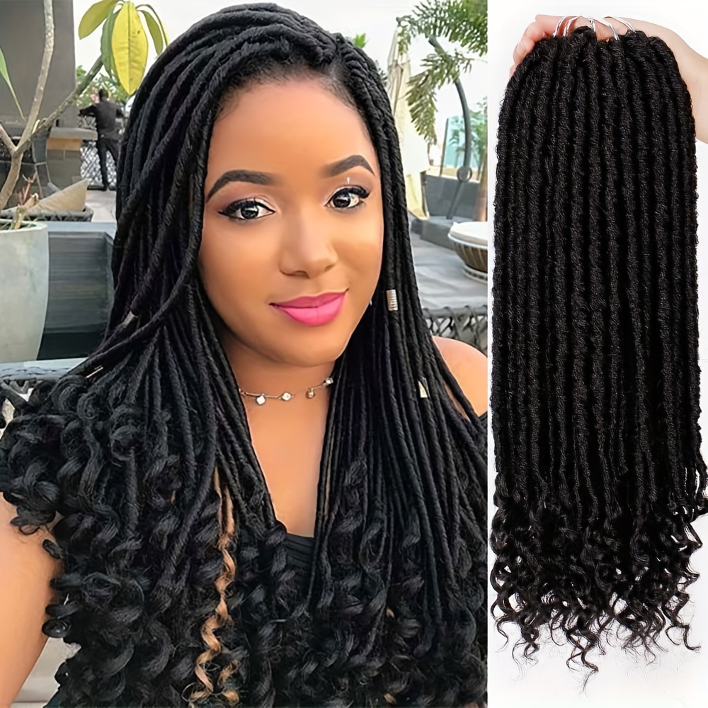 Goddess Locs Crochet Hair Curly Ends Synthetic Pre Looped - Temu