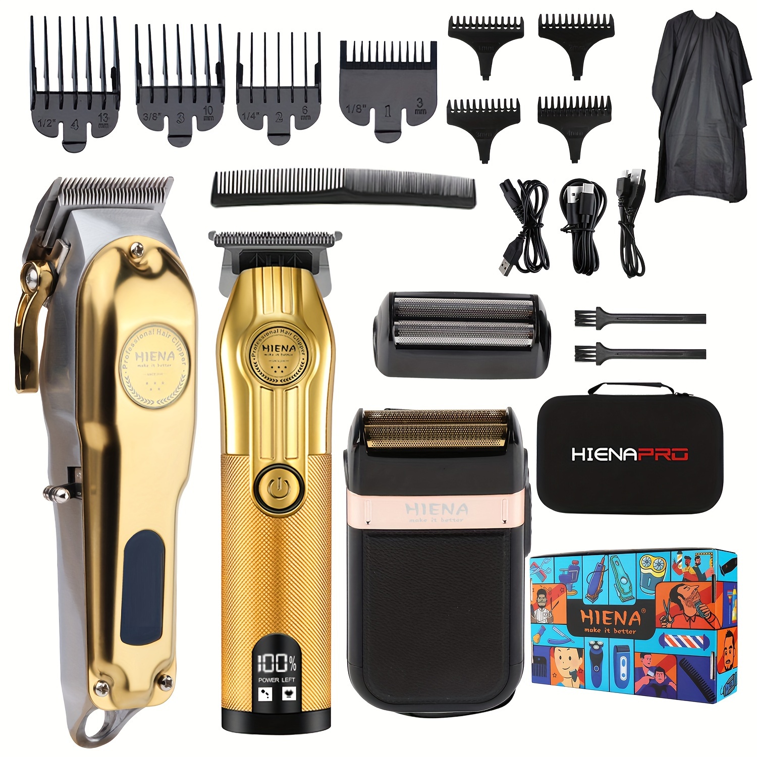 DSP® Professional Barber Clippers Set for Men - Cordless Bald
