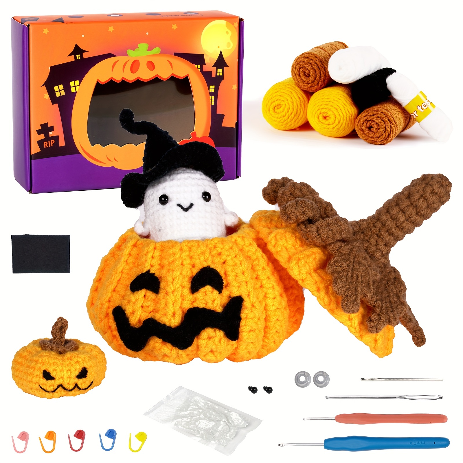 Halloween Candy Bag Pumpkin English Manual Doll Crochet Material ...