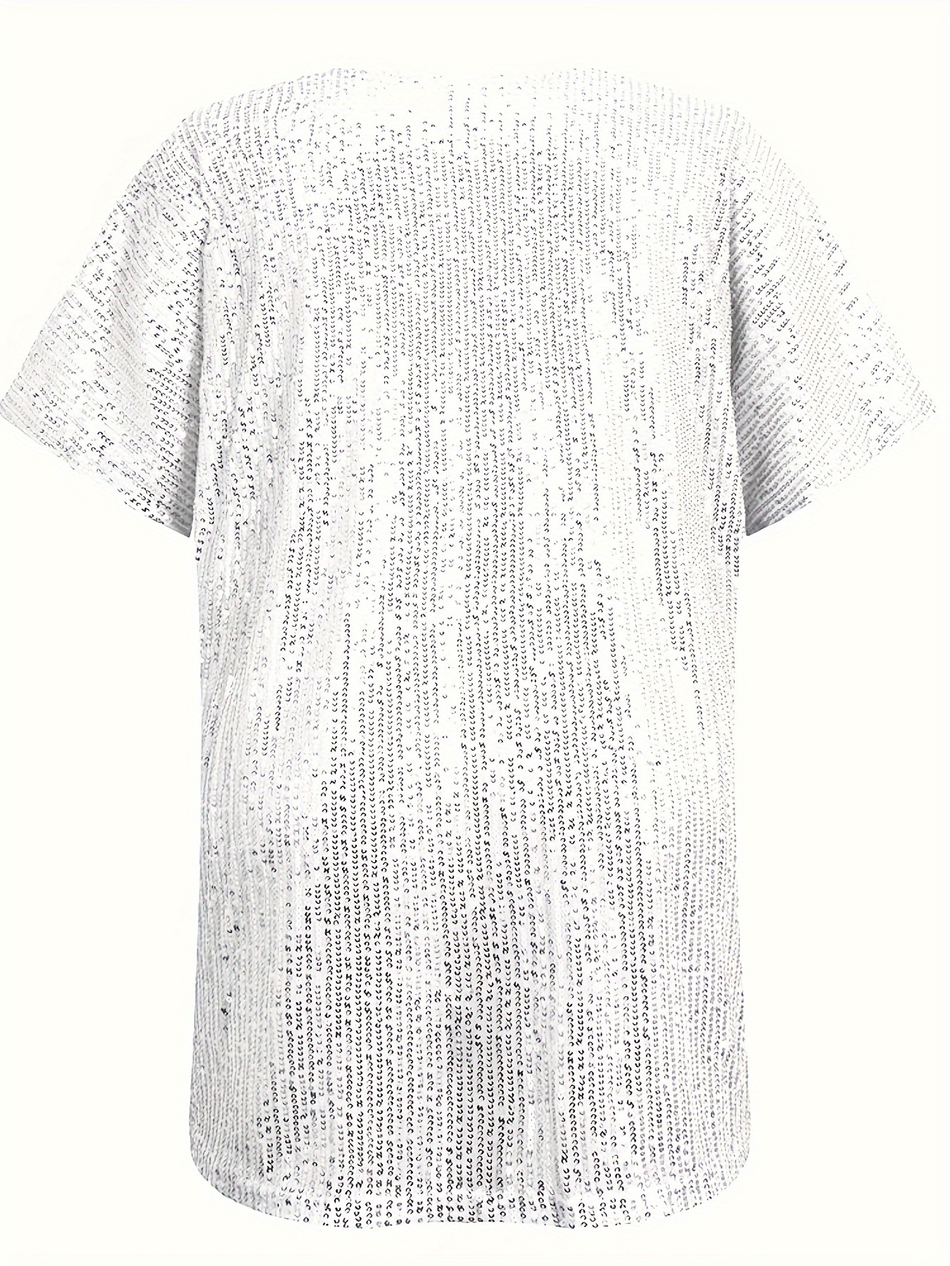 Sequin V Neck T shirt Casual Solid Short Sleeve Summer T - Temu Belgium