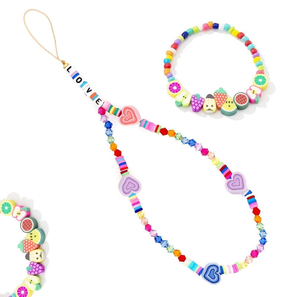 Comprar Kit de fabricación de pulseras con cuentas de letras de flores y  frutas de animales de colores mezclados para hacer joyas