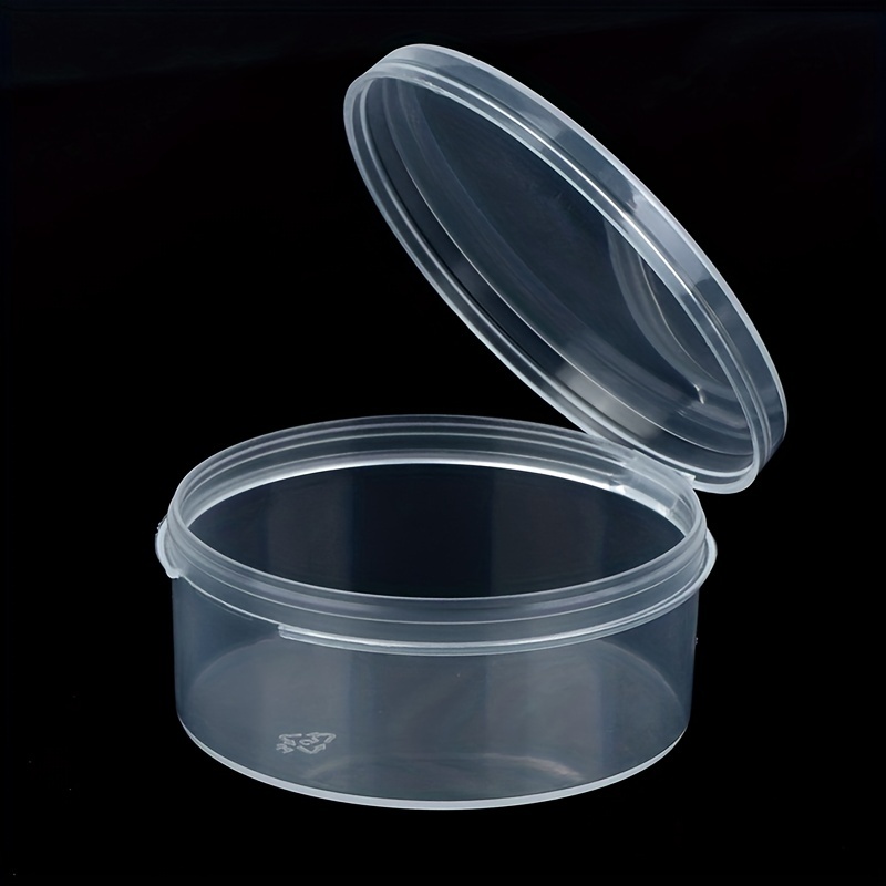 Clear Round Printed Containers, Recycled Plastic