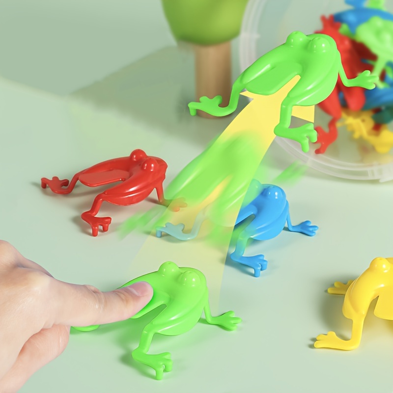 12Pcs Jumping Frog Bounce Toys For Kids Novelty Assorted Stress Reliever  Toys Mini Plastic Frogs for Children Birthday Gift