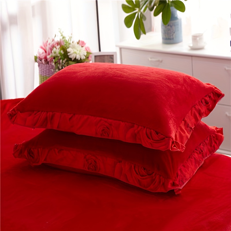 Bedding Sets Red Duvet Cover 220x240 Pillowcase 200x200 Quilt Bed