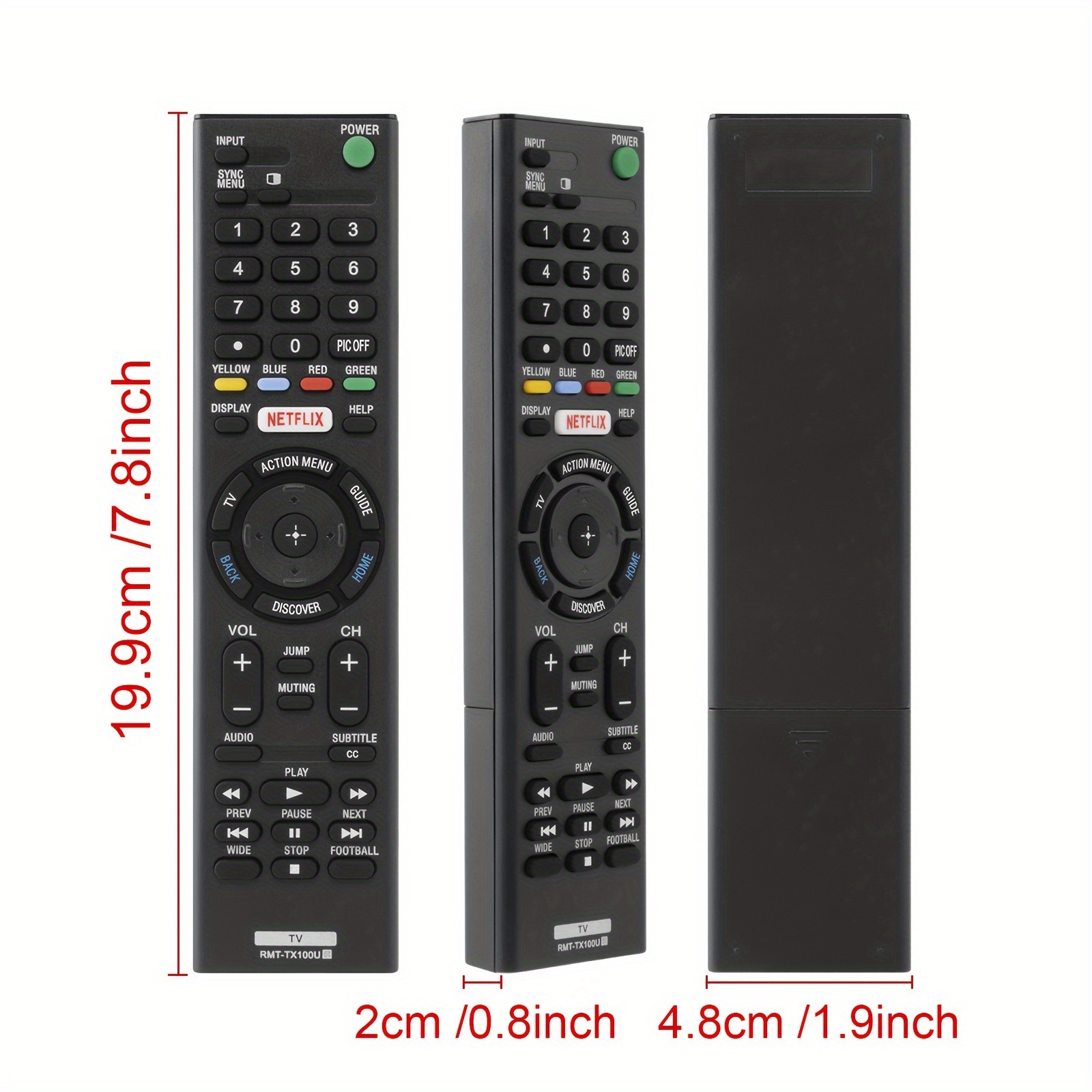 Sony, RMT-TX100U, control remoto original para Smart TV, LED, con Netflix