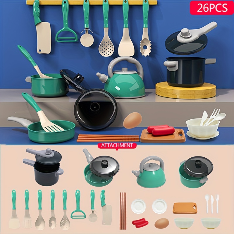 Accessoire Cuisine Enfant Jouet Ustensile 73pcs Kits de Cuisine à Jouer  avec Casseroles et Poêles Aliment Jouet Dinette Chef Jeu de Rôle Éducatifs  Cadeau pour Filles Garçons 3 4 5 Ans Noël