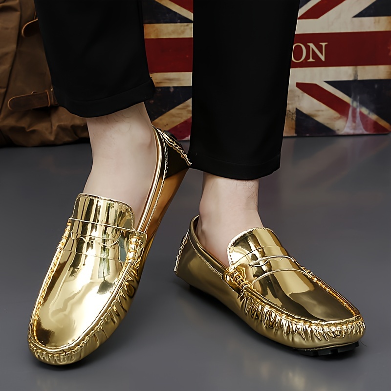 Boys hot sale gold loafers