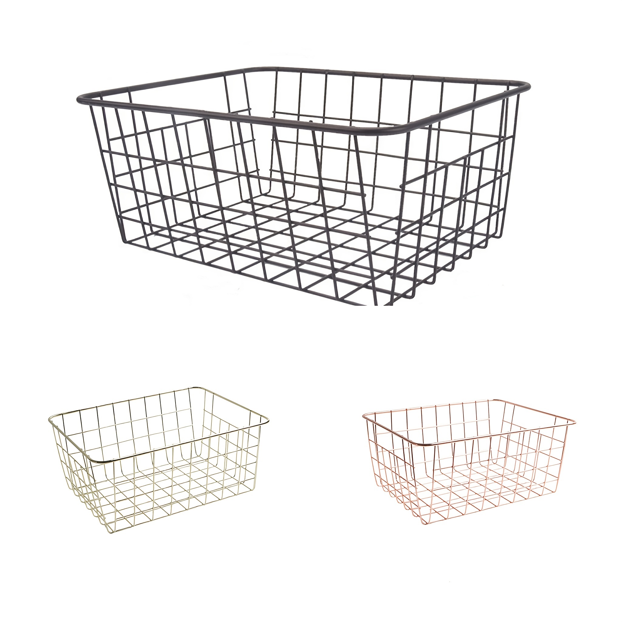 mDesign - Estantería vertical de 3 niveles para baño, organizador de  almacenamiento de metal decorativo con 3 cestas para guardar y organizar  toallas