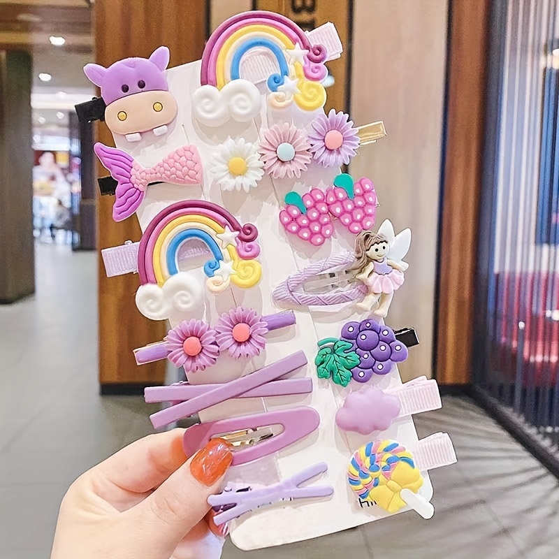 Temu 50pcs Creative Cute Cartoon Hair Clips Set Decorative Hair Accessories Holiday Party Gift for Girls,$5.99,free returns&free ship,42-piece Set [Bag]