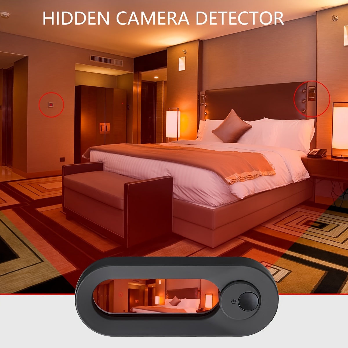 Détecteurs de caméra cachée 1pc, détecteur de périphérique caché LED avec  viseurs infrarouges, détecteur de caméra anti-espion, localise la caméra  cachée, alarme antivol rechargeable pour AirBnB, hôtels, salle de bain,  salle de