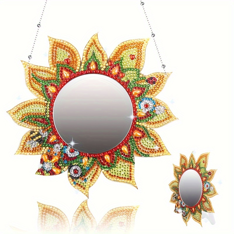 5D Diamond Paint Mirror DIY Diamond Dot Paint Art Makeup Mirror Gift