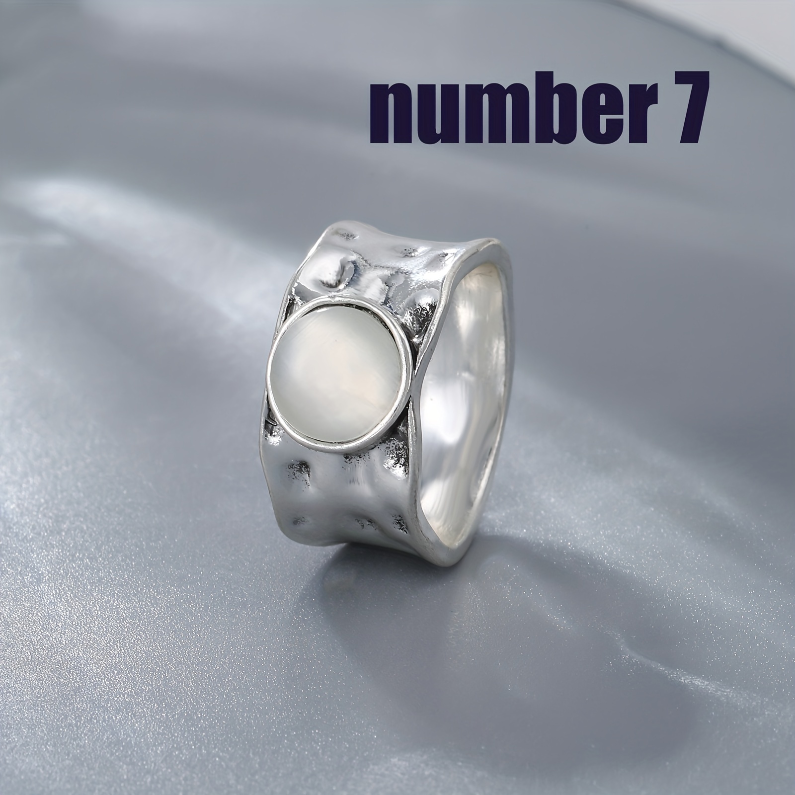 Stainless steel moonstone on sale ring