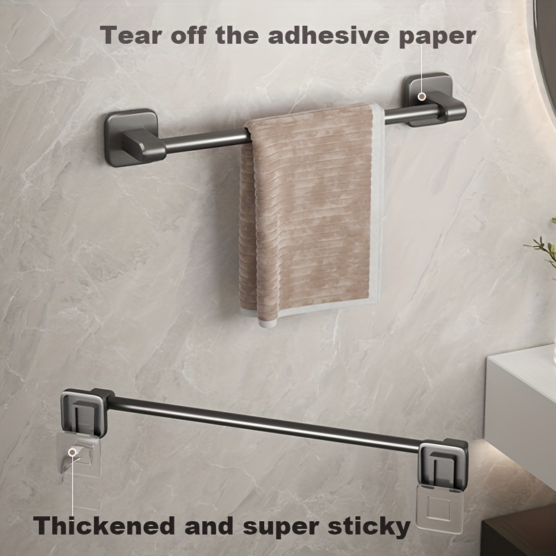 Hand Towel Holder Sticky Hanger Self Adhesive Bathroom Towel Bar Towel Rack  Sticky Towel Hanger Bathroom