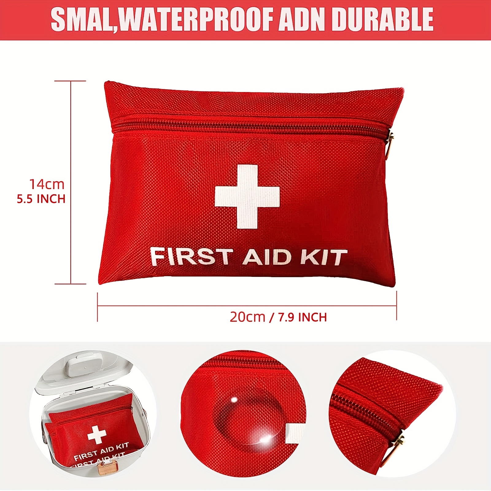 Small First Aid Kit - 105 Pieces Emergency Survival Supplies Aid Kits for  Car Home School Office Sports Traveling Hiking Camping Exploring Hunting