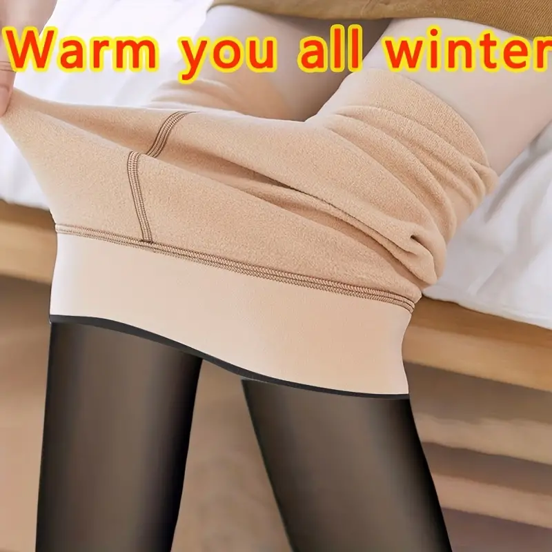 Thermal Leggings Lined Fleece Leggings Winter Elastic Stockings