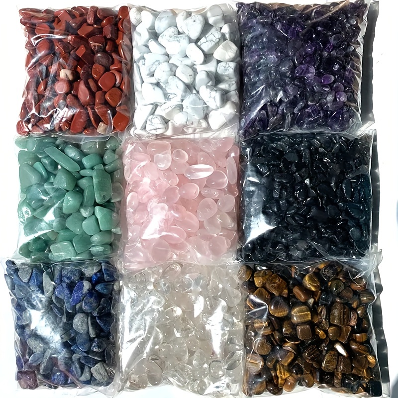 1 set natural quartz chips crystal gravels gem gravel chip polished tumble stones for home decoration 50g