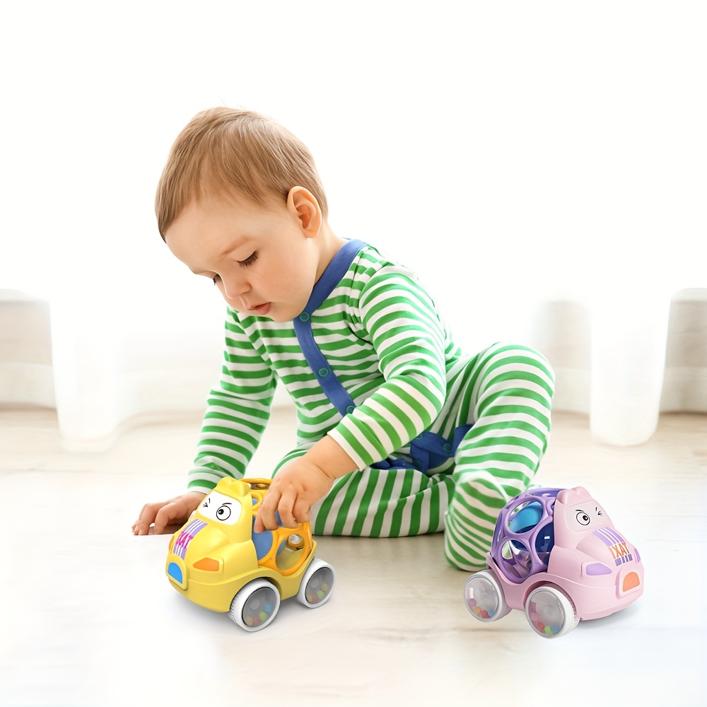 Juguetes de coche para bebés, autos de juguete para bebés, juguetes de  Pascua, camión de sonajero y rollo para niñas pequeñas, camiones Push and  Go