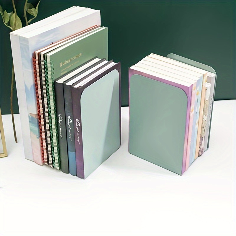 Estantes de soporte para libros, estantería ajustable para sujetalibros  retráctil con soporte para bolígrafos, organizador de escritorio, topes  para libros y carpetas