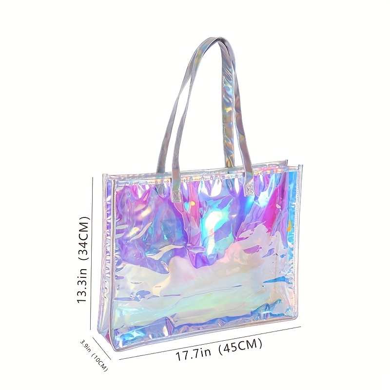 Laser Transparent Jelly Tote Bag, Waterproof Pvc Summer Beach Bag