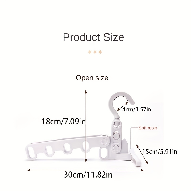 Foldable Travel Hanger Rack 5 Holes Sturdy Plastic Hanger