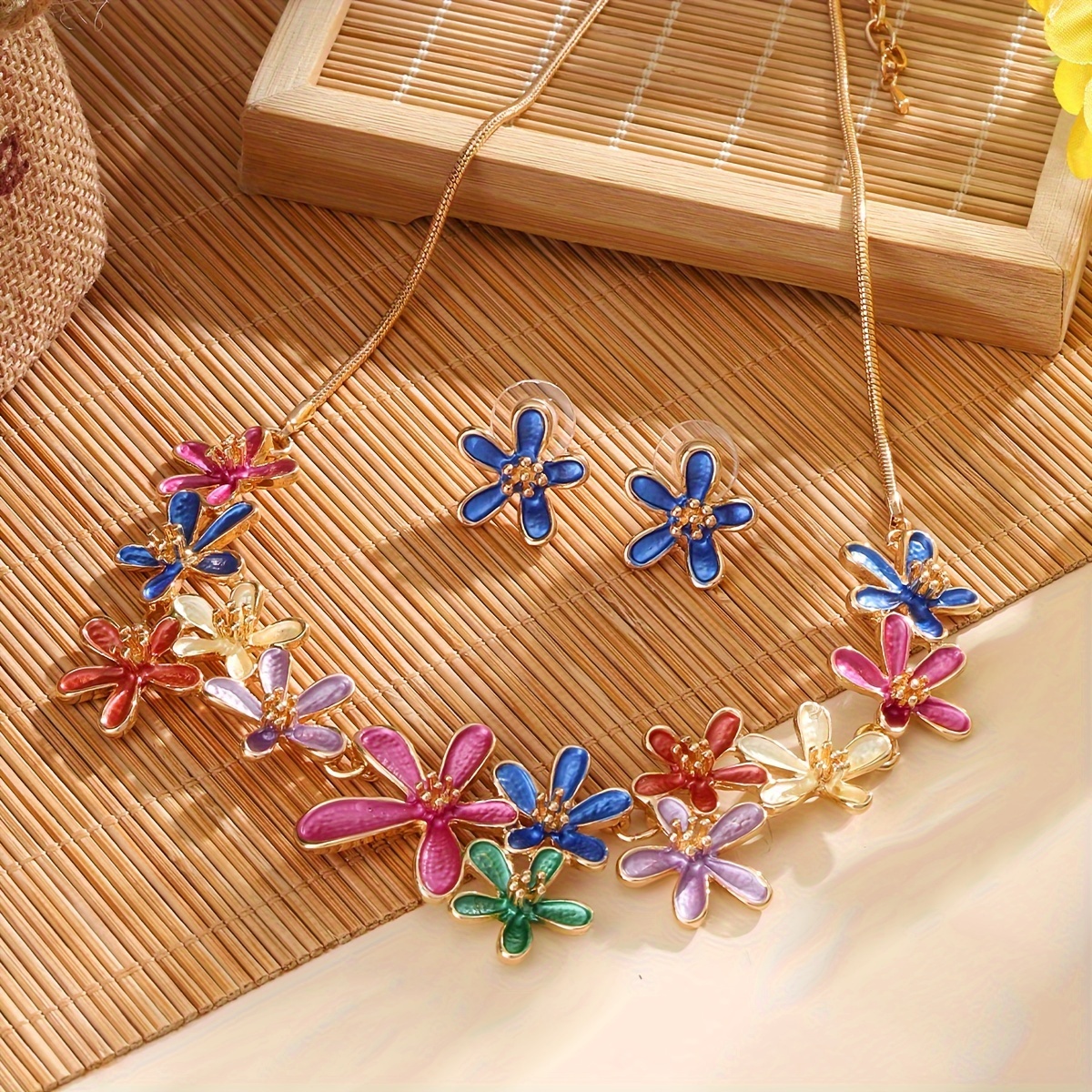 Boho Lucky Flower Jewelry Set for Women