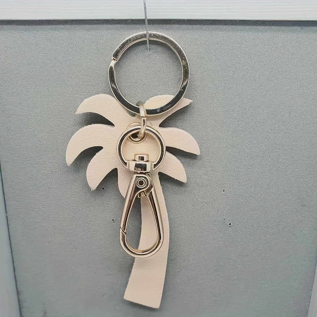 Women's Flower Bag Charm Genuine Leather Flower Keychain Car Key Fob Boho  Purse Accessories