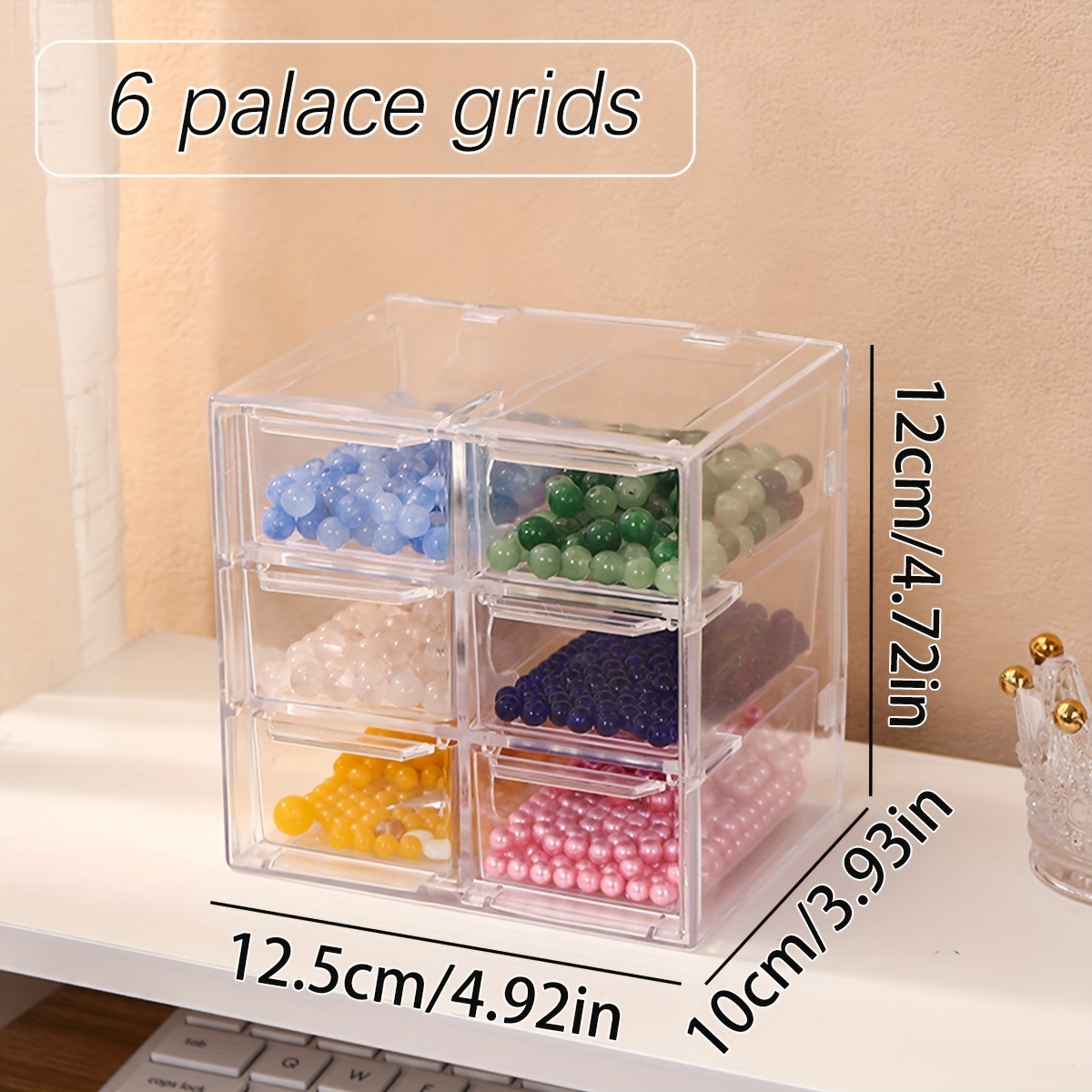 Bead Organizer Plastic Storage Box Container Clear Box, Aesthetic