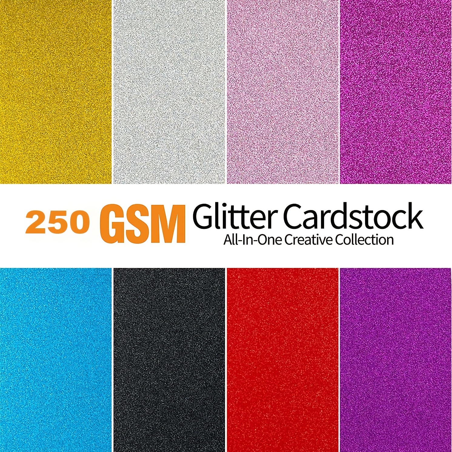 Glitter Cardstock Paper Assorted Colors for Craft Project (11 sheets)