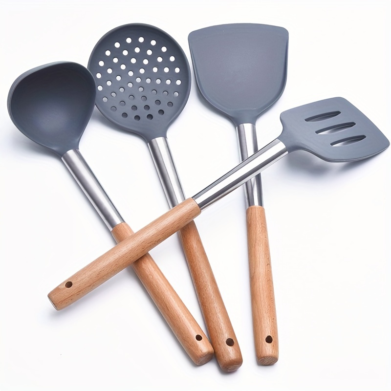 Silicone Kitchenware Cooking Utensils Non-stick Cookware Anti-slip Shovel  Spatula Shovel Spoon Cooking Tool Kitchen