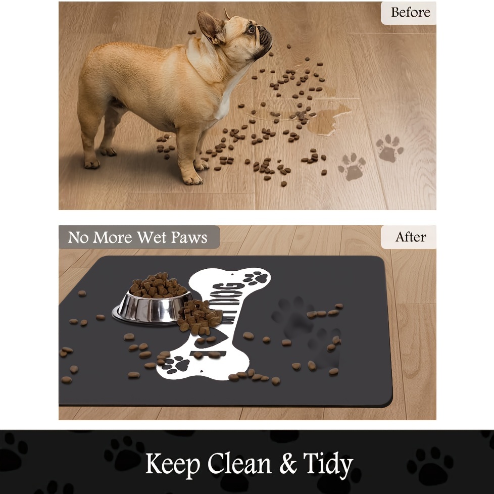 Graphic Pattern Pet Placemat Non-slip Absorbent Dog Feeding Mat