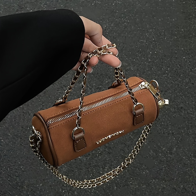 Brown Mini Barrel Purse