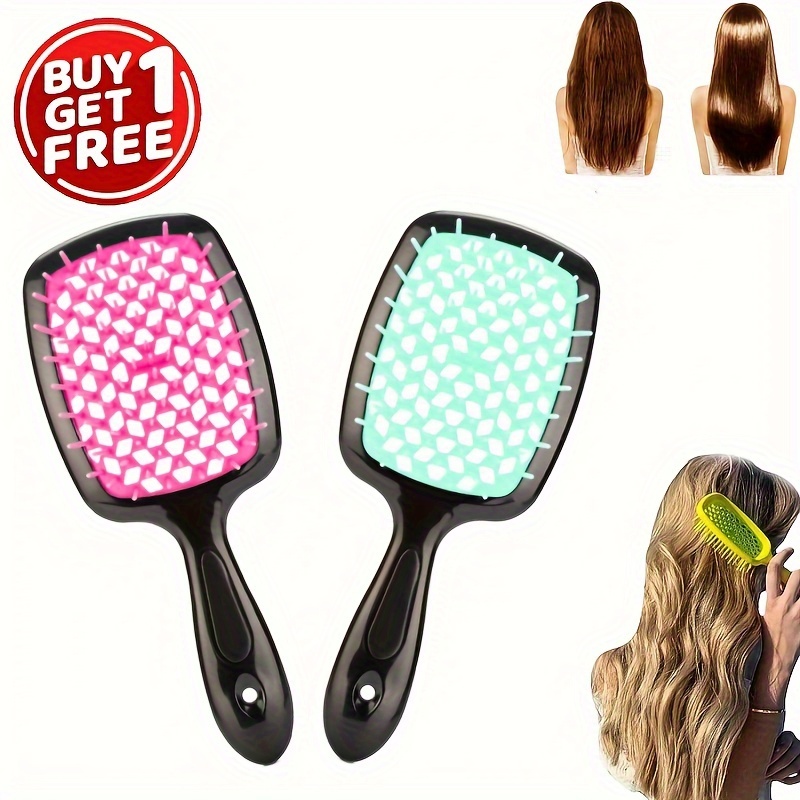 Colorful Nylon Bristle Hair Comb For All Hair Types Gentle - Temu