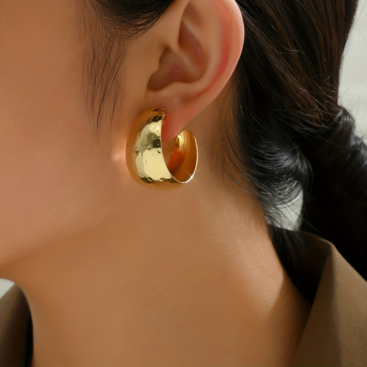 Golden Earrings Kit Different Shapes Zinc Alloy Ear - Temu