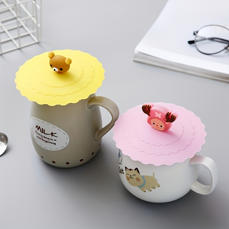 Creative Silicone Cup Cover With Leak proof And - Temu