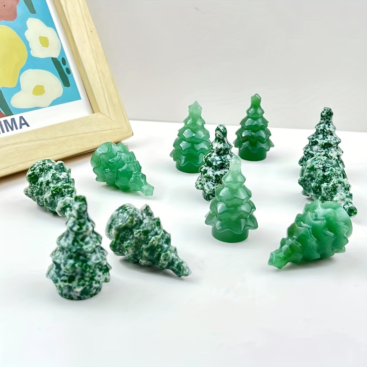 Natural Crystal Mini Christmas Trees Figurine Handmade - Temu