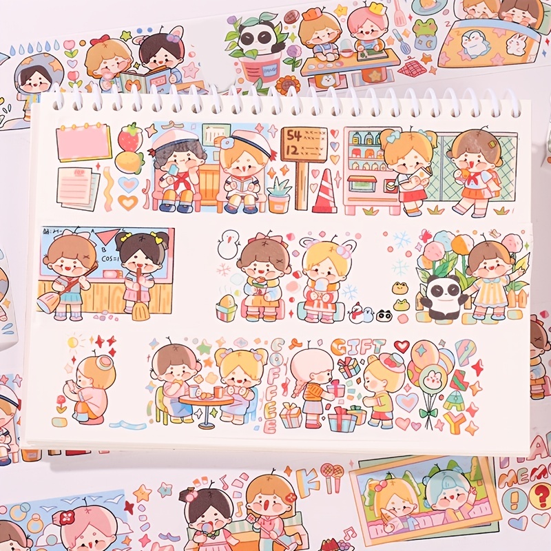 20Pack PET Journal Waterproof Sticker for Kids Adults, Cute Girl Cartoon  Kawaii Decoration Sticker Journal Material 