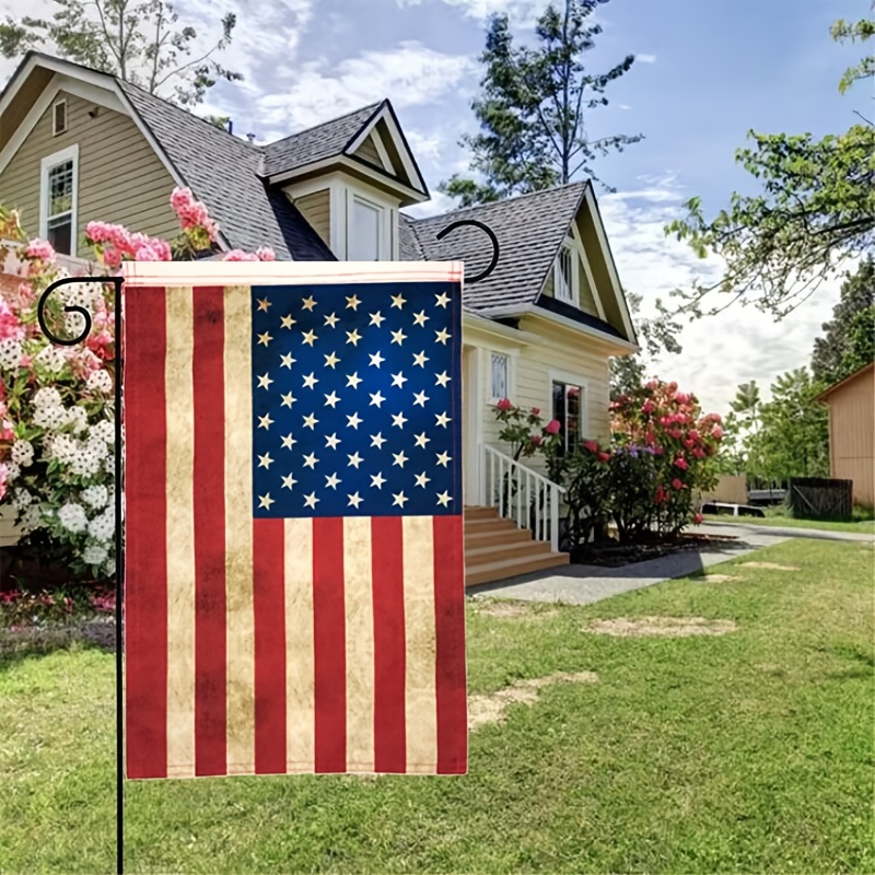 Shop 1pc American Garden Flag and Metal Flagpole - Patio, Lawn & Garden
