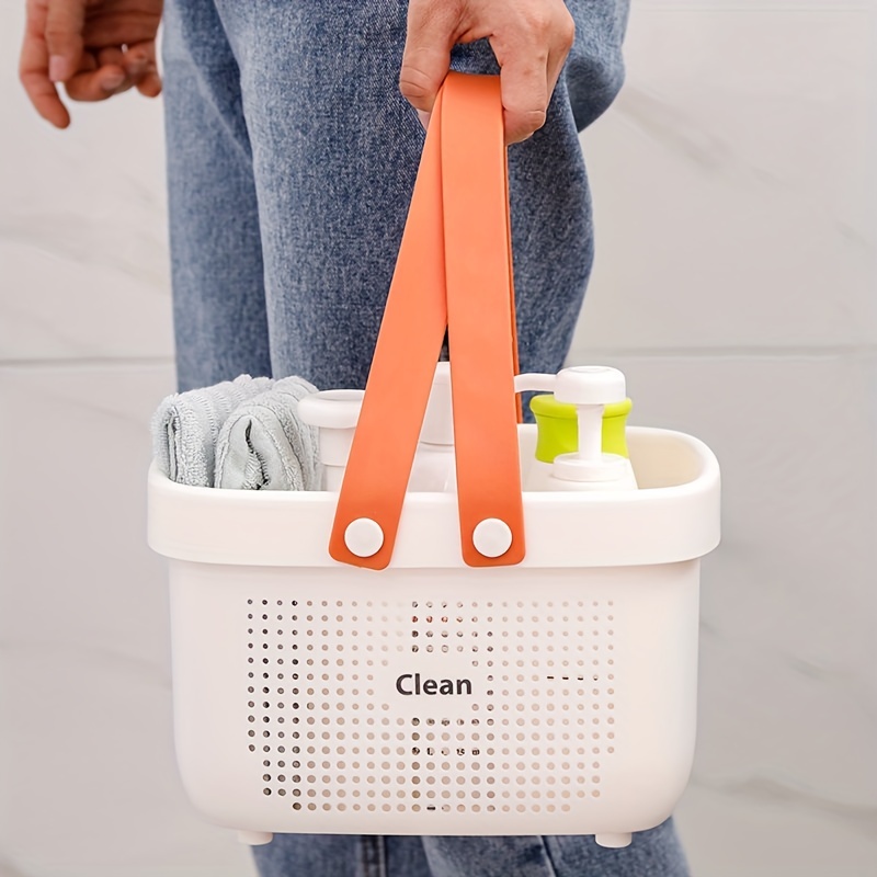 Cleaning Supplies Caddy, Cleaning Supply Organizer with Handle, Large  Plastic Bucket, Portable Shower Basket Tote, Gray