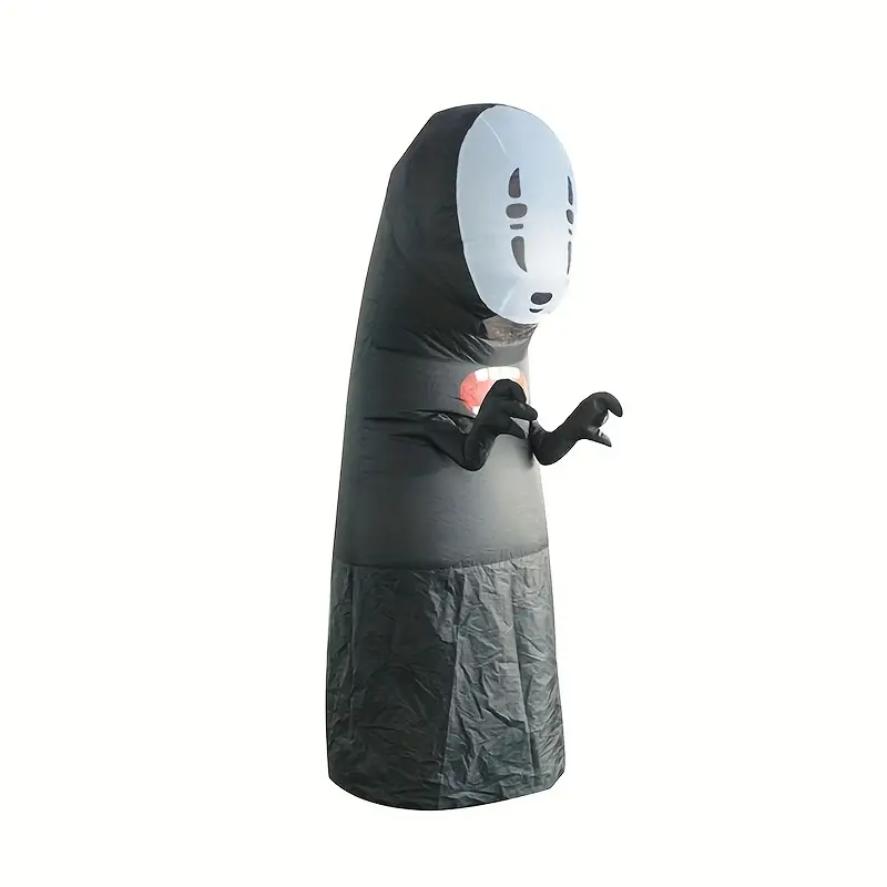 inflatable suit no face man inflatable costume black blow up suit inflatable jumpsuit anime halloween funny fancy dress for cosplay party details 1
