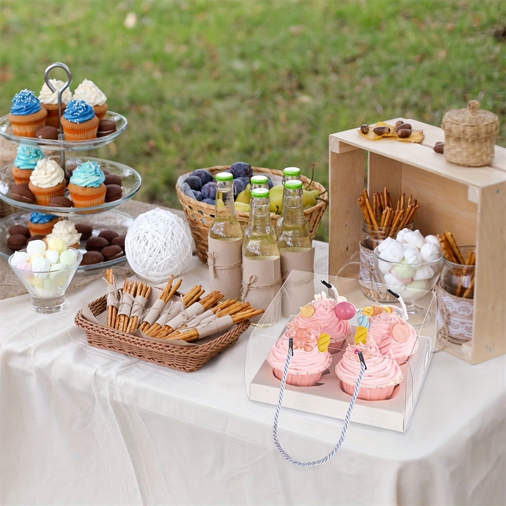 Cake Box Carrier Container Cupcake Storage Gift Clear Plastic Holder Mini  Muffin Wedding Pastry Bakery Treat Containers